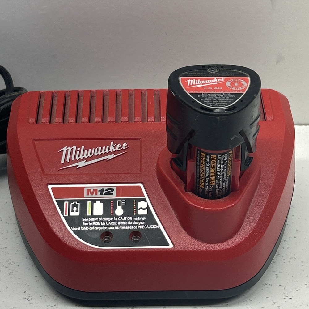 Milwaukee M12 Charger 48-59-2401 w/ 12V 1.5Ah Battery 48-11-2401 Genuine OEM